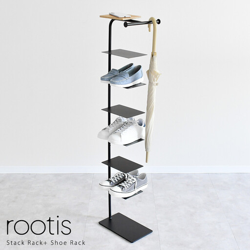 UD35BK rootis Stack Rack+ シューズラック 棚6枚 ブラック