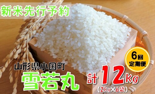 【6回定期便】【令和８年産米 先行予約】雪若丸2kg　計12kg　おぐにのこめ