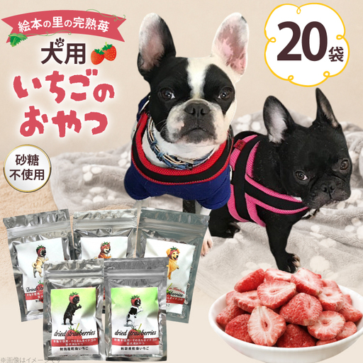ペットフード 犬用のいちごのおやつ ドライ苺 15g 20袋 (19袋コンプリート＋シークレット1袋)