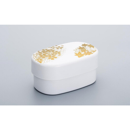 山中漆器　花丸春秋小判弁当（白）