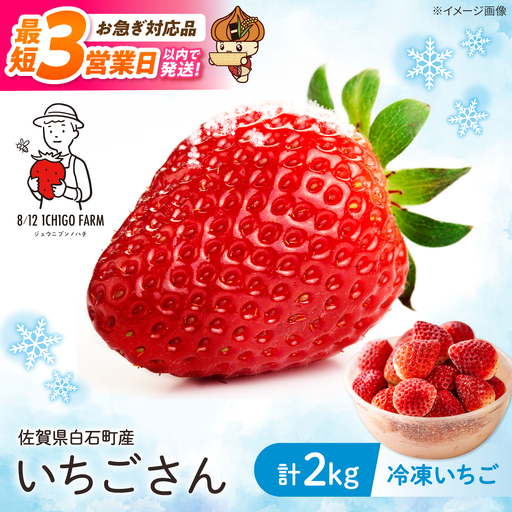 [スピード発送] 冷凍いちご(いちごさん)2kg [8/12ICHIGOFARM]