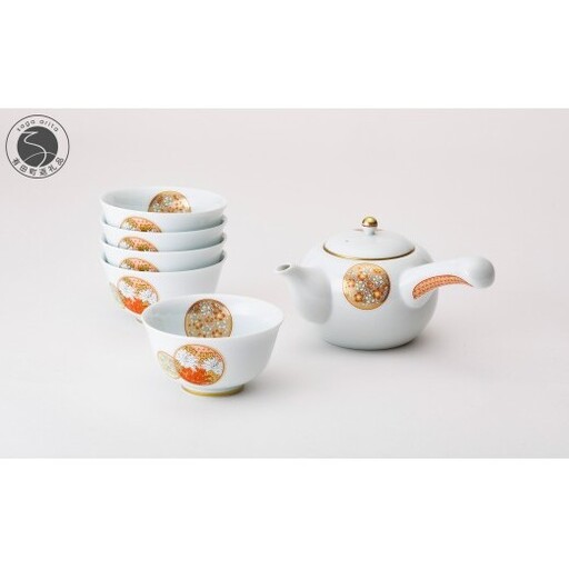 有田焼 寿赤絵 福重ね茶器揃[深川製磁]茶器 急須 湯呑 ゆのみ 煎茶碗 セット 伝統工芸 赤絵 お祝い 縁起物 和食器 食器 器 うつわ