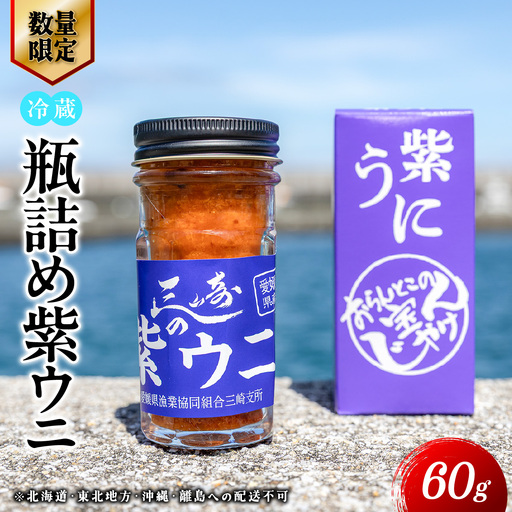 【数量限定】瓶詰め紫ウニ（60g・単品） 冷蔵 ※北海道・東北地方・沖縄・離島への配送不可    IKTJ023