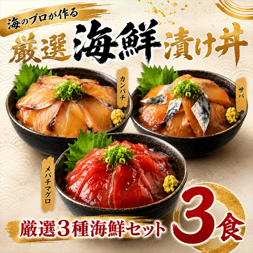 タカシン水産の海鮮漬け丼(3種)80g×3パック入 酒の肴に海鮮丼に茶漬けに飯ともに【tk215】