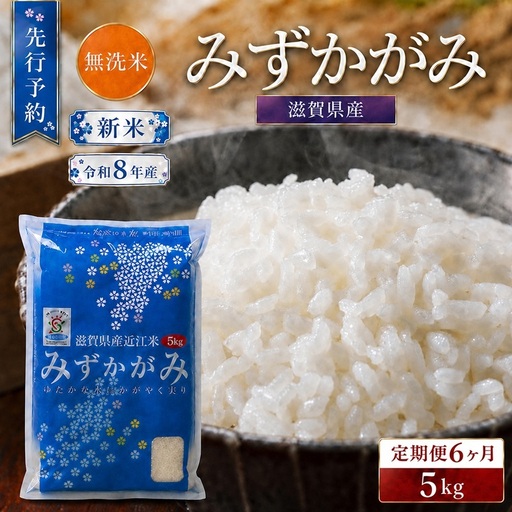 [令和8年産] 先行予約 新米 BG無洗米 みずかがみ 5kg 6回定期便 令和8年産 定期便 米 無洗 無洗米こめ コメ お米 ご飯 米 ミズカガミ 米定期便 6か月定期便 6ヶ月定期便 6回 6ヶ月 6か月 滋賀県 豊郷 豊郷町