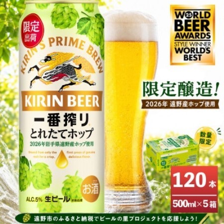 キリン 一番搾り とれたてホップ 生ビール 500ml×24本 5ケース【複数個口で配送】【4091271】