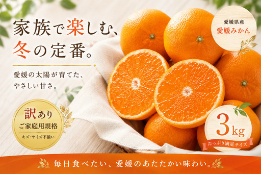 [訳あり 愛媛県産みかん 合計約3kg]『2026年10月下旬〜1月下旬迄に順次出荷予定』 ミカン 蜜柑 食感 甘い ご家庭用 果汁 果物 くだもの フルーツ みかん オレンジ 柑橘 人気柑橘 特産品 株式会社OSN 愛媛県 西予市 [常温]OOS0041