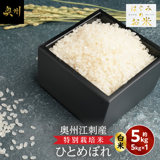 [令和7年産]奥州江刺産 ひとめぼれ 白米 5kg 特別栽培米 hugmiのお米 [BJ016-R7]