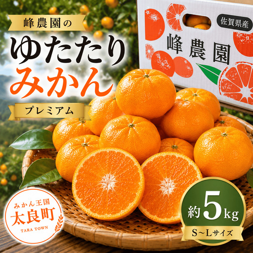 峰農園のゆたたりみかん 【 プレミアム 】 約5kg ミカン みかん 蜜柑 プレミアムみかん 柑橘 柑橘類 柑橘系 果物 くだもの フルーツ 果実 果肉 果汁 贈り物 プレゼント 国産 佐賀県産 【 2026年12月上旬～2027年1月下旬まで順次発送予定 】