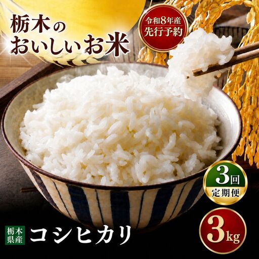令和8年度 [定期便3回]こしひかり 3kg お米