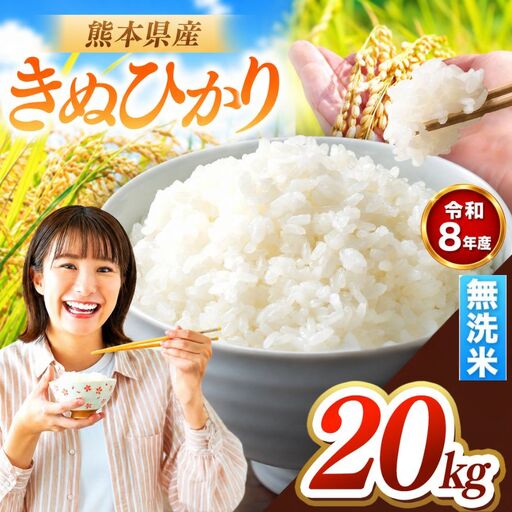R8年産 熊本県産 きぬひかり 無洗米 20kg