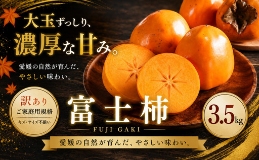 [訳あり 愛媛県産富士柿 合計約3.5kg]『2026年11月上旬〜12月下旬迄に順次出荷予定』かき 柿 ふじ 果物 くだもの フルーツ 旬 大玉 大きいサイズ 濃厚 秋の味覚 食べ応え抜群 特産品 株式会社OSN 愛媛県 西予市 [常温]OOS0077