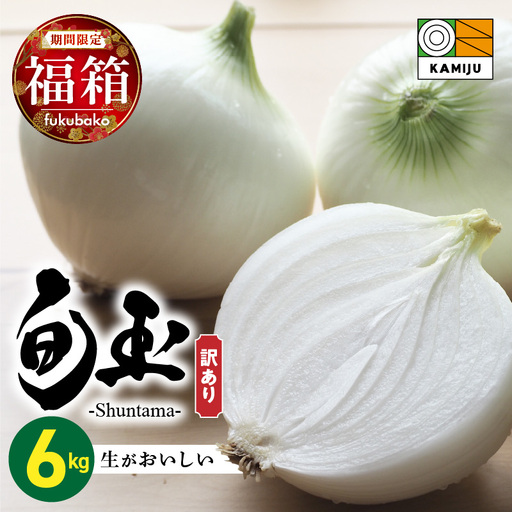 [福箱★2027] 訳あり 新玉ねぎ 旬玉 6kg 生がおいしい神重農産のブランド玉ねぎ