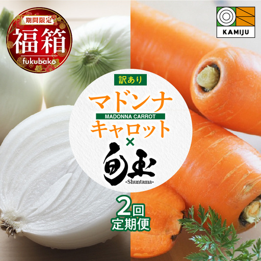 【福箱★2027】全2回お試し定期便　マドンナキャロット訳あり3キロと新玉ねぎ「旬玉」訳あり3キロ H105-278