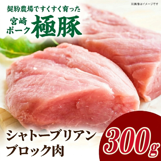 [産地直送]契約農場ですくすく育った宮崎ポーク極豚シャトーブリアンブロック肉 300g
