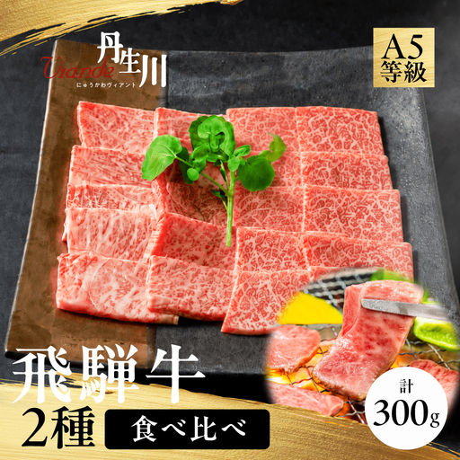 2種食べ比べ! 飛騨牛 A5等級 肩もも 焼肉 150g 赤身もも 150g | 黒毛和牛 ブランド牛 丹生川精肉