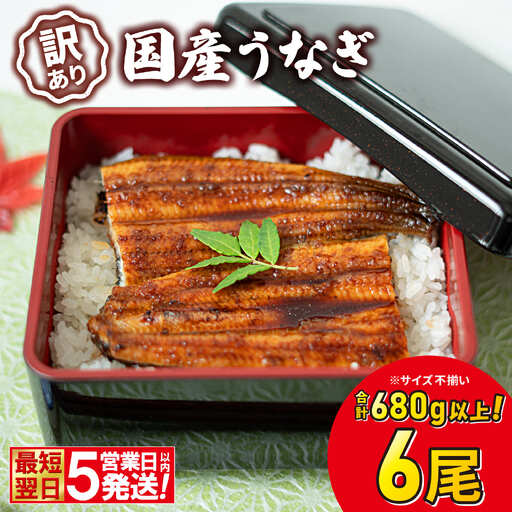 [最短翌日発送][訳あり] うなぎ 蒲焼き 6尾 680g以上 うなぎ