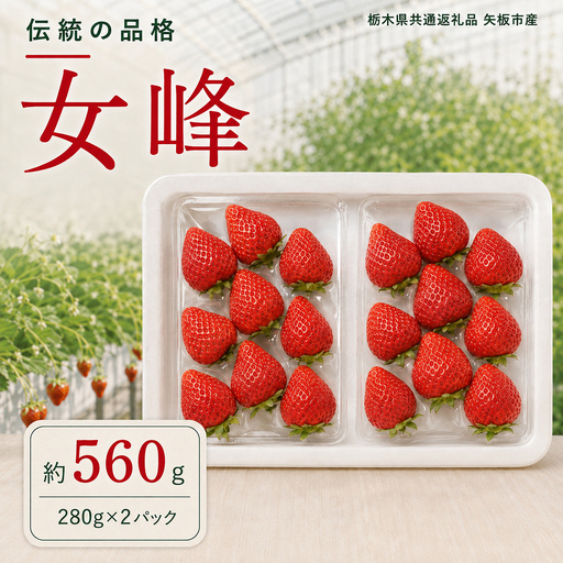 澳原さんの「女峰」 1,120g (280g×4P)| 栃木県共通返礼品 矢板市産 いちご 果物 フルーツ 栃木県下野市