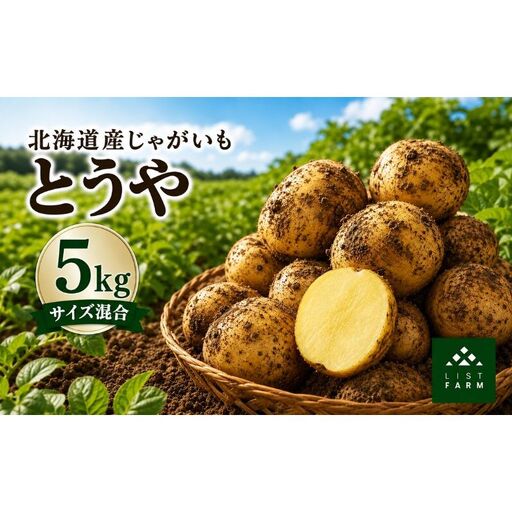 北海道 倶知安 じゃがいも とうや 5kg リストファーム サイズ 混合 馬鈴薯 芋 ポテト イモ 産地直送 野菜