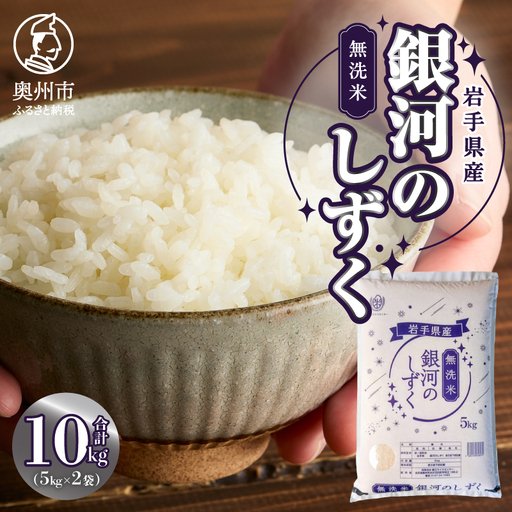 [令和7年産]奥州市産銀河のしずく 無洗米 10kg(5kg×2) [BC018-R7]