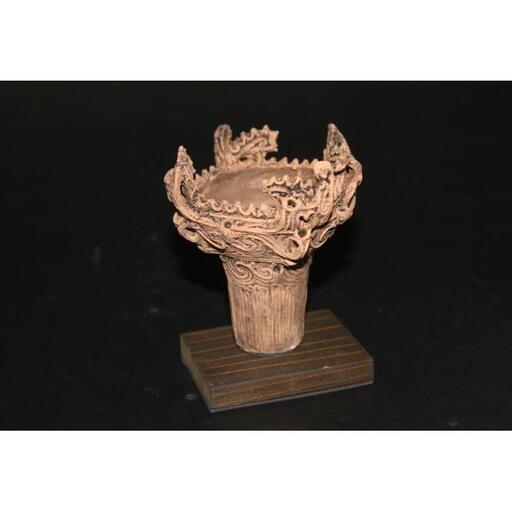 笹山遺跡・火焔型土器レプリカ 9cm （台座1cm・簡易ろうそく立て・ありがとうろうそく10本・マッチ付） 手作り 陶芸品 新潟市