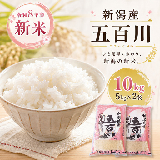 令和8年産新米新潟産五百川10kg（5kg×2本）