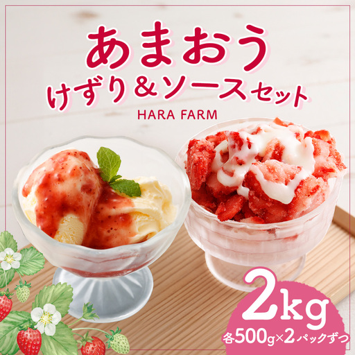 あまおうけずり & あまおうソースセット 2kg ( 各500g × 2パック ) あまおう いちご 苺 イチゴ スイーツ 果物 くだもの フルーツ 果実 お菓子 菓子 おかし 冷凍 ソース 万能ソース 調味料 セット 詰め合わせ