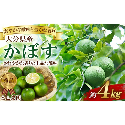 大分県産 かぼす 約4kg (秀品)[土山農園] 先行予約 柑橘類 8月 9月 10月 [050-007]