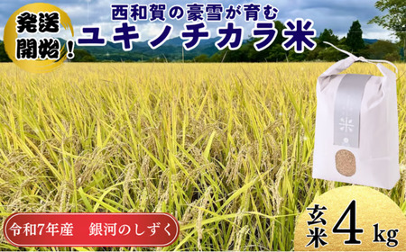 アースコネクト[令和8年度産]ユキノチカラ米 銀河のしずく 玄米4kg