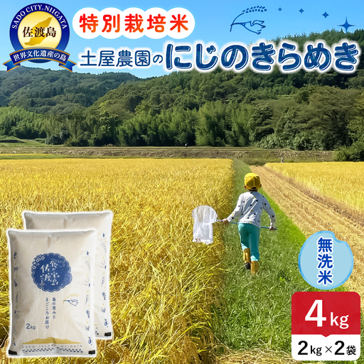 佐渡島産にじのきらめき 無洗米 4kg 令和8年産 特別栽培米 土屋農園 195962-042202
