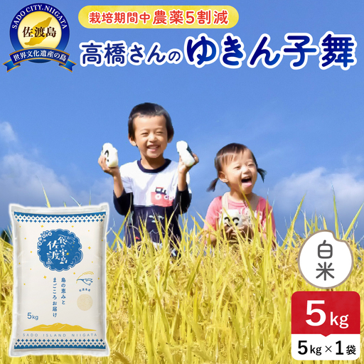 令和8年産 佐渡島産ゆきん子舞 白米5kg 農薬5割減 195962-081302