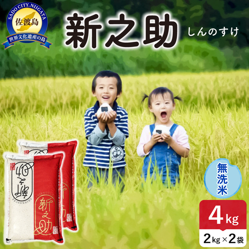 令和8年産 佐渡島産 新之助 無洗米4kg 195962-102202