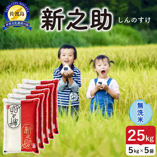 令和8年産 佐渡島産 新之助 無洗米25kg 195962-102702