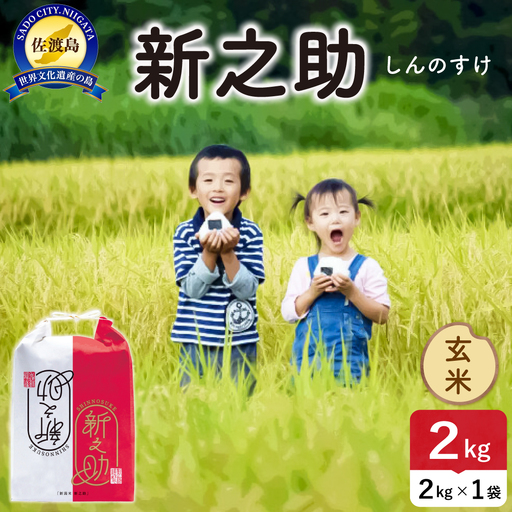 令和8年産 佐渡島産 新之助 玄米2kg 195962-104102