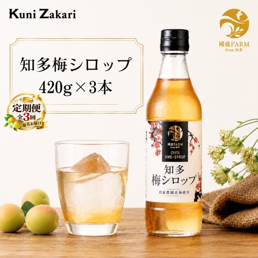 【定期便3回】梅シロップ420g×3本