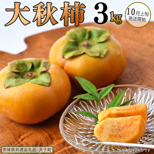 大秋柿 3kg [ 2026年10月上旬発送開始 ] ( 茨城県共通返礼品:大子町 ) [FC200us]