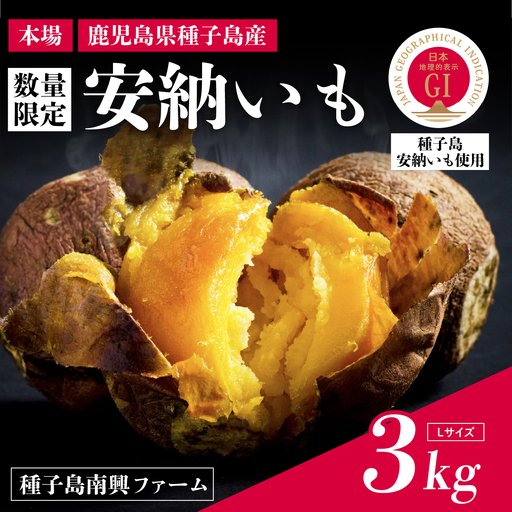 [先行予約]種子島 安納いも 3kg(Lサイズ:300g〜400g)(種子島南興ファーム)さつまいも 本場 安納芋 安納紅 安納こがね さつま芋 甘い ねっとり スイーツ おやつ グルメ お取り寄せ 人気 産 返礼品 南種子町 鹿児島[南種子町観光物産館 トンミー市場]
