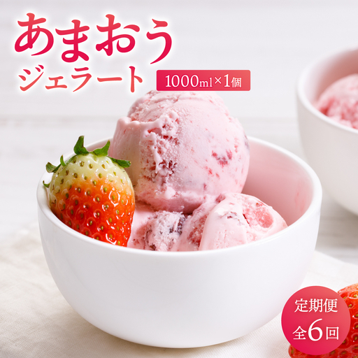 ＜定期便・全6回＞福岡産 あまおう ジェラート 1000ml 