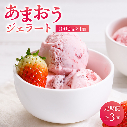 [定期便・全3回]福岡産 あまおう ジェラート 1000ml
