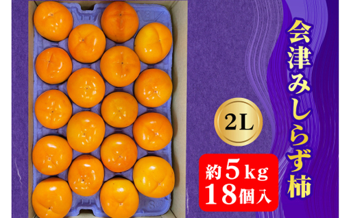 【2026年11月下旬から12月上旬発送予定】会津身しらず柿 2L (18個入り) 約5kg 果樹園 壱心産｜会津若松 果物 フルーツ 柿 身知らず みしらず かき カキ 会津身不知柿
