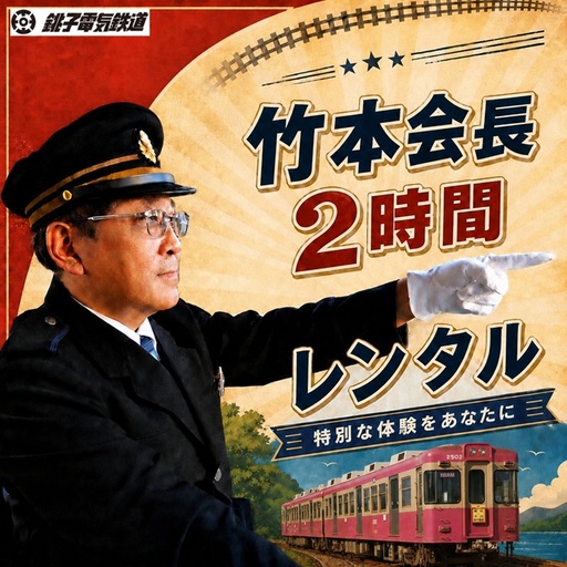 [2時間独占]銚電名物竹本会長をレンタル!あなたのためだけの特別な 120分 銚子電気鉄道
