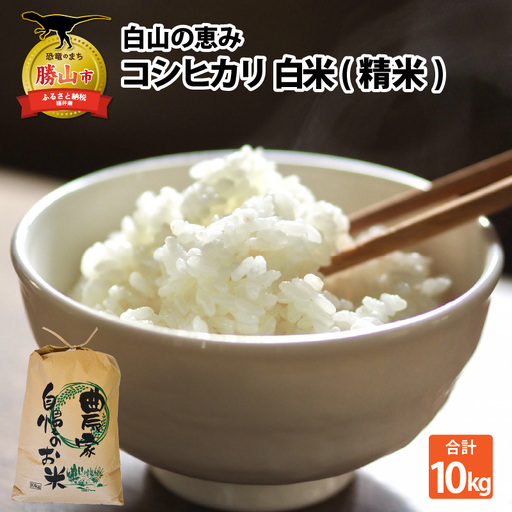 [先行予約]白山の恵み 令和8年産 コシヒカリ精米(10kg)※2026年10月上旬以降順次発送予定 [A-009011]