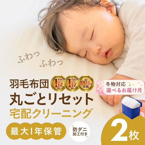[春お届け][最大1年間保管付!]羽毛布団丸洗い宅配クリーニング 2点|クリーニング