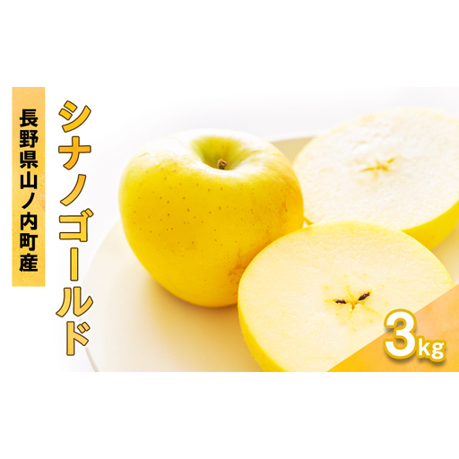 シナノゴールド 3kg箱(9玉前後)家庭用 産地直送 ふるさと納税 果物 くだもの フルーツ リンゴ りんご 林檎 信州 志賀高原麓 長野県山ノ内町産