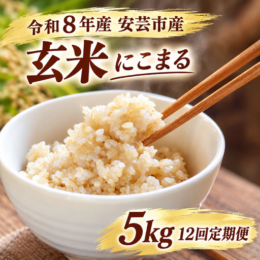 先行受付 令和8年産 にこまる玄米 30kg 5kg×12回 定期便 【にこまる】