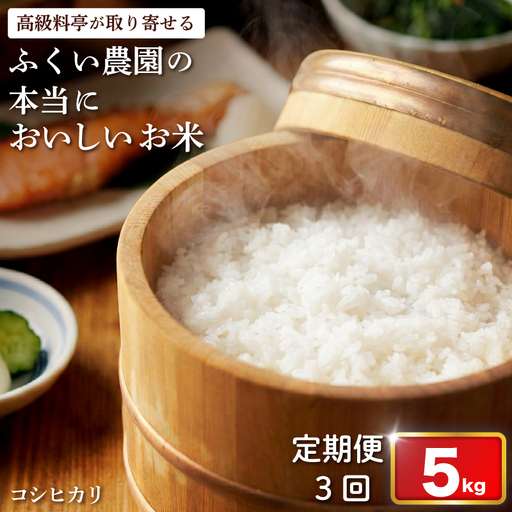 定期便 コシヒカリ 5kg × 3回 新米 米