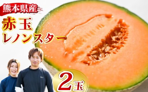 赤玉レノンスター  2玉 【2026年11月上旬から12月上旬発送予定】  メロン フルーツ くだもの 果物 熊本県産 国産