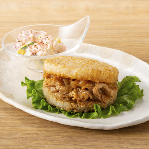 [ 松屋フーズ ] 豚生姜焼きバーガー 10個入 1,200g ( 1個 120g ) 生姜焼き 豚生姜焼 バーガー ライスバーガー お肉 肉 ニク にく 豚肉 豚 おかず 軽食 食事 夜食 昼食 夕食 冷凍 電子レンジ