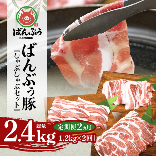 [定期便2ヶ月]ブランド豚「ばんぶぅ」しゃぶしゃぶセット 合計1.2kg 42-BY