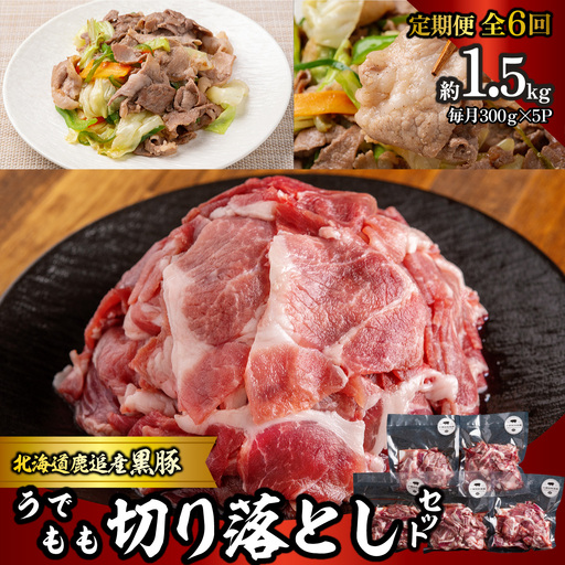 【定期6ヶ月】黒豚切り落とし（うで・もも） 300g×5 SKN098